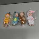 Hanaive 4 Pcs 4 Inch Mini Baby Dolls Lifelike Realistic Baby Dolls Animal Clothes Cute Tiny Gifts for Kids Birthday Party(Cute Style)