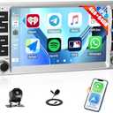 4G+64G Car Stereo Radio for Hyundai Santa Fe 2006-2012 with Wireless CarPlay Android Auto, 7" IPS Touch Screen Radio Android 15 Head Unit with GPS RDS FM WiFi Bluetooth Backup Camera