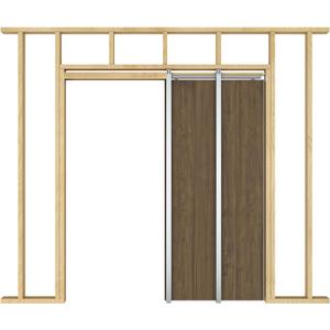 JUBEST 36"x 96" Pocket Door Frame Kit with 220LBS Soft Close Mechanism and Galvanized Steel Studs, Pocket Door Kit for 2x4 Stud Wall, Suitable for Doors Wide 24"-36", Easy to Install