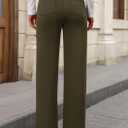 PRETTYGARDEN Women's Dressy Casual Dress Pants 2025 Fall Straight Leg High Elastic Waisted Stretch Trouser Slacks (Army Green, Small)