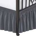 Biscaynebay Wrap Around Bed Skirts with Split Corners for King Beds 14" Drop, Dark Grey Elastic Dust Ruffles Adjustable Easy Fit Wrinkle & Fade Resistant Silky Luxurious Fabric Machine Washable