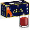 Candle Charisma Red Unscented Votive Candles - 15 Hour Burn time - Set of 36 for Dinner, Wedding, Halloween and Holiday Decorations