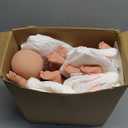 33 Pcs Baby Shower Diaper Changing Game Supplies Including Dolls Blindfold Diapers Wooden Sign for Changing Race Gender Reveal Party Favors(Retro)