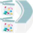 24 Pieces Pill Pouch Bags Zippered Pill Pouch Set Reusable Translucent Medicine Organizer Self Sealing Medicine Bag Travel Plastic Pill Bags with Slide Lock Pill Baggies (Haze Blue)