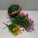 Waipfaru Artificial Flowers for Outdoors, Fake Hanging Plants Flowers with Basket, Faux Green Plant in Metal Coconut Lining Pot, Daisy with Eucalyptus Leaves for Garden Spring Summer Decor(Colorful) (1pcs)