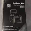 Sweetcrispy Recliner Chair Fabric Recliner Sofa No Massage, Home Theater Seating with Lumbar Support, Adjustable Push Back Overstuffed High-Density Sponge Reclining for Living Room, Slate Gray (27.2"D x 34.3"W x 38.6"H, Grey)