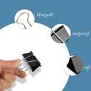 Ufmarine Binder Clips Paper Clips Assorted Sizes 200 Count (Black), Metal Paper Binder Clips with Box for Office, School and Home