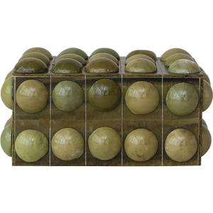 Creative CoOp Handmade Marbled Resin Bobbin Box, Green