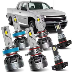 AWALITED Fits for 2007-2015 Chevy Silverado 1500 2500 3500HD High Low Beam Fog Lights Bulbs Combo, 6000K White Plug-and-Play Super Bright Light Bulbs, Pack of 6