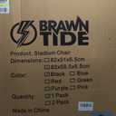 BRAWNTIDE Stadium Seat with Back Support - Comfy Cushion, Thick Padding, 2 Steel Bleacher Hooks, 4 Pockets, 2 Cup Holders, Reclining Back, Ideal Chair for Sport Events, Beaches, Camping, Concerts (Regular - Width 20.5 Inches, Black)