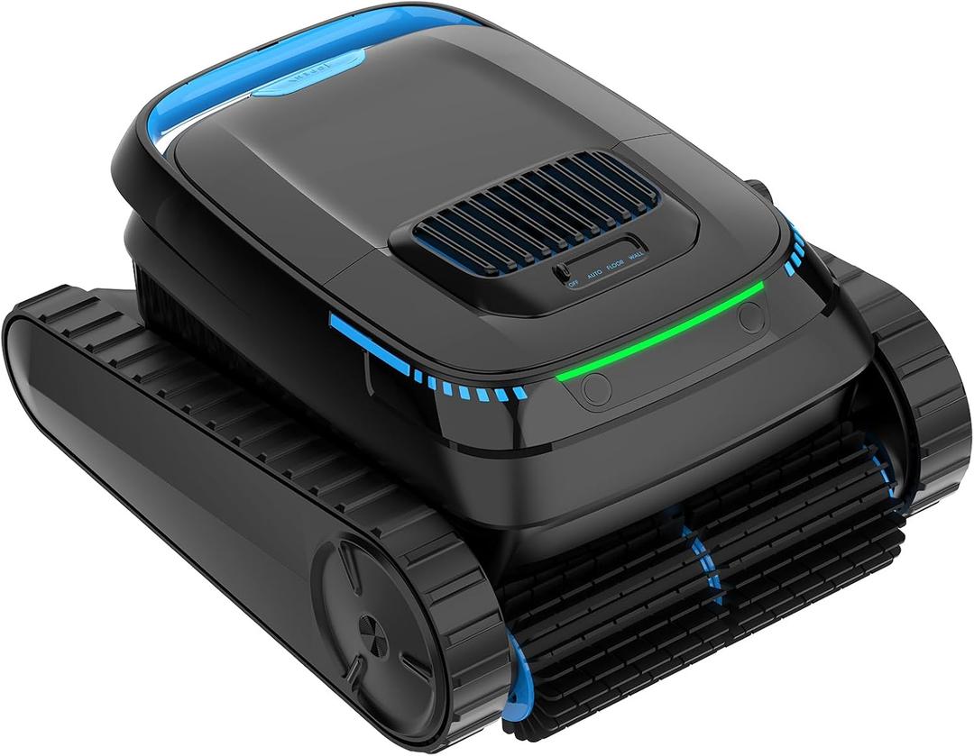 PC10 Cordless Robotic Pool Vacuum for Inground & Above Ground Pools 5000GPH Pool Cleaner Robot, Floor-Wall-Waterline Cleaning, 150μm Filter, 120-min Runtime, Smart Navigation, Self-Parking