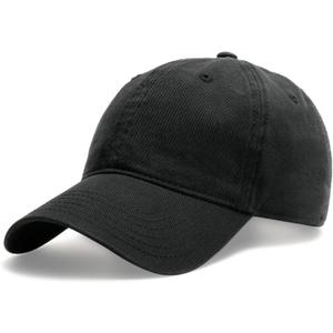 FURTALK Unisex Vintage Washed Unstructured Baseball Cap Washed Cotton Adjustable Dad Hat (Medium-Large, Black)