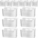 12 Pcs Storage Organizer Bins Wall Mounted Organizer Basket,Cabinet Door Organizer,Wall Organization Container Hanging Basket Bins,for Kitchen Bathroom Supplies