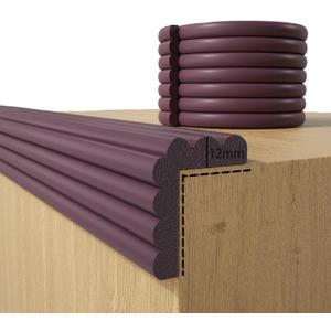 2 x Baby Proofing Wall Corner Protector,Edge Guard Corner Protector,6.56ft Thinken Soft Corner Protectors Pre-Taped Soft Rubber Foam Edge Cushion for Furniture (Brown, 6.56Ft x 5.9" W x 0.47" Th)