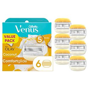 Amazon.com: Gillette Venus ComfortGlide Womens Razor Blade Refills, 6 Count, Infused with Olay Coconut Scent : Beauty & Personal Care