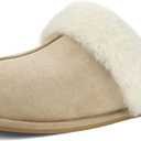 IPSAE Womens Scuffette ii Fuzzy Slippers with Memory Foam Slip on House Slippers for Woman Bedroom Scuff Indoor Shoes (11-12)