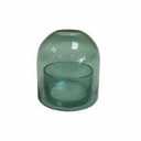 HD 3.9IN GLASS CANDLE CLOCHE GREEN