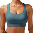 RUNNING GIRL High Impact Sports Bras for Women - Scoop Neck Strappy Sports Bra High Support Moulded Cup Workout Bra.M