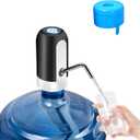 5 Gallon Water Dispenser, USB Charging Water Dispenser Pump Automatic Drinking Water Jug Dispenser for Universal 2-5 Gallon Office Camping Kitchen (Black)