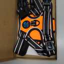 PHOEPET No Pull Dog Harness Medium Reflective Front Clip Vest with Handle, Adjustable 2 Metal Rings 3 Buckles, [Easy to Put on & Take Off] (M, Orange)