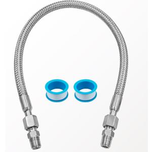 air compressorjumper hose 1/4" NPT Male x 20" Length 750F 450 PSI Both Sides Fittings Rotate Freely Flexible Whole body Stainless Steel Metal Hose