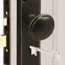 MaxxGeek Mortise Keyed Lock Set with Classic Knobs, Perfect for Replacing Broken Antique Door Knob Sets, Fits 1-3/8 in.-1-3/4 in. Interior Doors, Oil Rubbed Bronze, 1 Pack