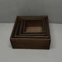 4 pieces wooden cake stands,antique brown cupcake stands for display,12 inches square wooden crates ,wood display risers for wedding,birthday party,Christmas,etc. (Antique Brown)