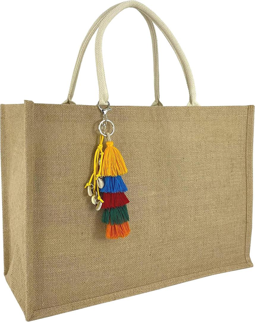 Hibala Woven Large Beach Bag Straw Beach Tote Handmade Weaving Shoulder Tassel Bag Handbag