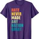 Hate Never Made Any Nation Great Anti-Trump 2020 Election T-Shirt (Small, Black)