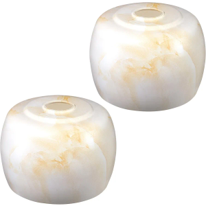 2 Pack 7.3" Alabaster Glass Covers Shade Pendant Ceiling Chandelier Wall Sconce Lamp Replacement Fixture,1.66" Fitter Size,5.5" high*7.3" diameter
