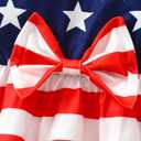 Girls 4th of July Dress Toddler Patriotic American Flag Outfit with Flutter Sleeves Red White Blue Skirt (2-3T)