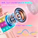 Karaoke Microphone Toys for Kids, Wireless Bluetooth Mic with Lights & Speaker, Portable Home KTV Player System, Perfect Birthday Party for 3-12 Year Old Boys & Girls