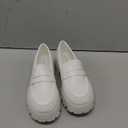Cestfini Platform Chunky Loafers for Women (10, White)