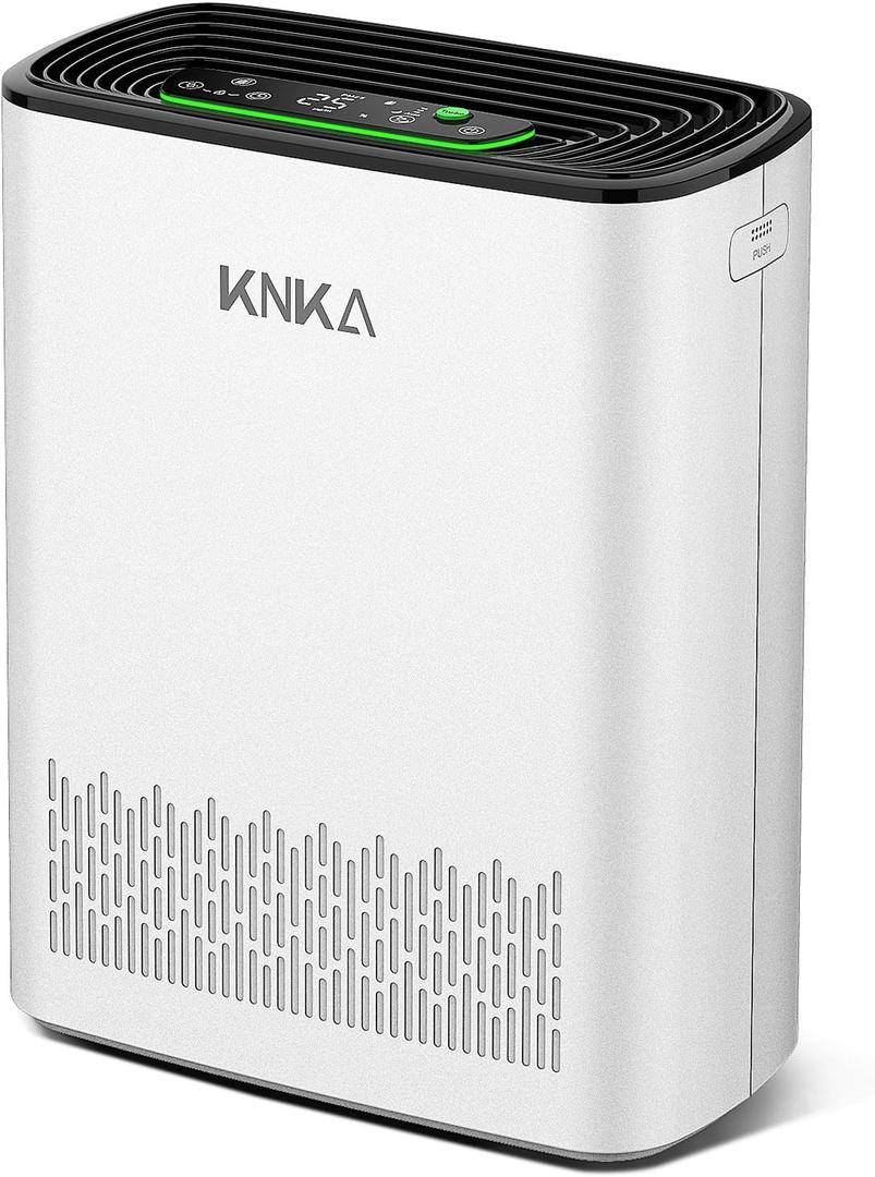 KNKA Air Purifiers for Home Large Room Bedroom Up to 1123 Ft in 1 Hr, Washable Filters, AQI Display, Turbo Mode, Auto & Sleep Modes, HEPA Air Cleaner for Dust, Pet Hair, Pollen (APH3000)