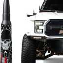 EcoAuto Badass Car Antenna Replacement for Dodge Ram & Ford F150 F250 F350 Super Duty Ford Raptor Bronco Trucks - Anti-Theft Design - Radio Antenna for Truck 1990 - Current (American Skull Black)