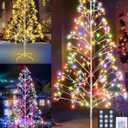 7.5ft Height Decorated Christmas Tree with Lights - 336 LED 2 in 1 Artificial Christmas Tree Lighted Outdoor Display with Remote Control+ Multi Mode+Memory+Timer Function (Warm White+Mulitecolor)