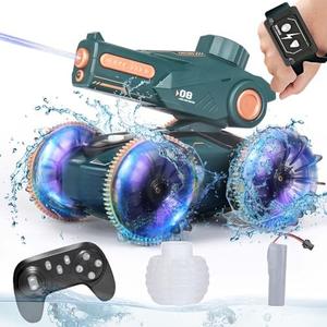 KB KAIBO 3-in-1 Remote Control Car, RC Boat & Water Gun - Amphibious RC Car for Land & Water, Adjustable Speed, Waterproof, Perfect Boys Toys 4-12 Years Old boy Gifts for Pool Beach, Summer Fun-Green