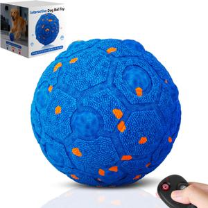 Newget Interactive Dog Toy Ball with Remote, 3 Modes Smart Moving Dog Balls with Touch Wake-Up, Automatic Bouncing/Rolling Chew-Resistant for Medium & Large Dogs to Keep Busy, Indoor/Outdoor (Blue)
