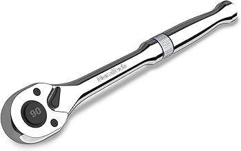 DURATECH 1/2-Inch Drive Ratchet, 90-Tooth Quick-release Ratchet Wrench, Reversible, Cr-V Made, Full Polished, Stocking Stuffers for Men Women Gifts for Men Gifts for Women