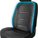 Motor Trend RGB LED Car Seat Protector with Remote — Color-Changing Front Seat Cover, 4 Modes (Music Sync, Pulse, Fade, Static), Universal Fit, Faux Leather Trim, Waterproof & Easy Install