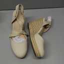 Ermonn Womens Espadrilles Wedge Sandals Platform Closed Toe Ankle Strap Lace Up Summer Shoes, Nude US 9