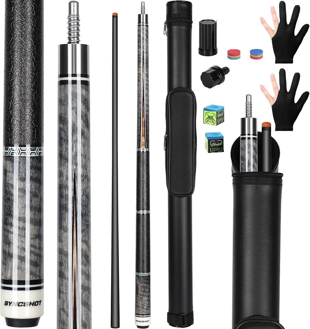 Carbon Fiber Pool Cue Stick 58" Professional Pool Sticks for Adults Full Carbon Technology Low Deflection Pool Cue Billiard Cues with 12.5mm Tip