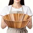 Maxdot 18 Inch Acacia Wood Salad Bowl Extra Large Solid Wooden Serving Bowl Big Acacia Wood Dinnerware Supplies Easy Cleaning for Salad Fruits Pasta Popcorn Dishes Snack and More