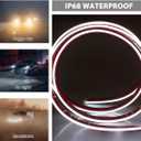 Car Hood Light Strip, 79 Inch Flexible Dynamic Daytime LED Running Lights, 12V Waterproof Silicone Headlight Strip Engine Cover Decoration, Universal Car Accessories (White)