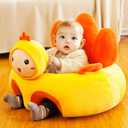 Baby Seat for Babies 3 Months & Up, Sit Me Up Floor Seat for Infants, Cartoon Back Head Support Sitting Infant Sofa, Toddler Plush Animal Shaped Learning Sitting Up Chair (Dinosaur), 40 x 40 x 15 cm