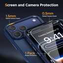 Miracase Magnetic for iPhone 17 Pro Case 6.3" with Screen Protector, [Compatible with MagSafe] Military-Grade Protection, Anti-Fingerprint, Slim Thin Phone Case for 17 Pro Cover, Dark Blue
