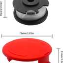 CDIYTOOL Replacement Trimmer Spool, TLH-02 Hy-perTough HT-19-401-003-06, HT-19-401-003-07, 20V Max Cord-Less 12/13inch String Trimmer HT21-401-003-02/03/04, 0.06in/1.6mm Dia, 17FT (8pcs spools+2caps)