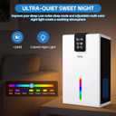 PSOS Dehumidifier, 98 OZ Water Tank, Dehumidifiers for Home, (1000 sq.ft) Quiet Dehumidifier for Bedroom Bathroom Basement with Humidity Display, Auto Shut Off, Relaxing 7 Color Ambient Light(White)