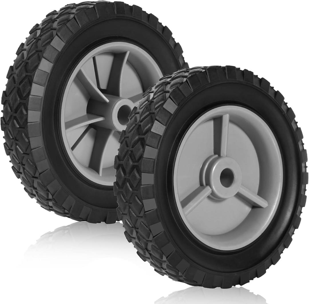 6 inch Heavy-Duty Rubber Wheels 2-Pack w/1/2 Bore, 1-1/2 Wide, 100LB Capacity - Fits Oregon 72-106, Craftsman, MTD, Radio Flyer, BBQ CartsGray