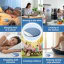 Ultra-Thin Bluetooth Pillow Speaker,Mini Portable Under Pillow Speaker with White Noise Timer Wireless Sleep Aid,Bone Conduction Sound Design for Side Sleepers,Private Stereo Sound for Adult&Kid,Blue